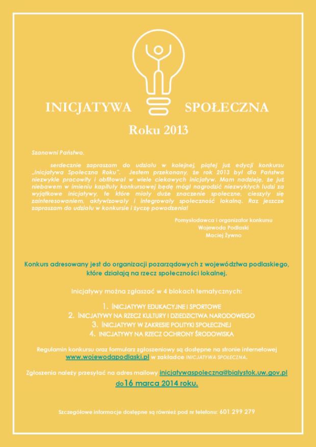 Ulotka Inicjatywa społeczna 2013