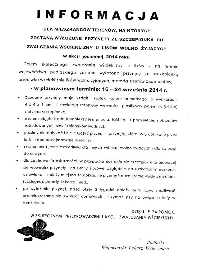informacja wscieklizna