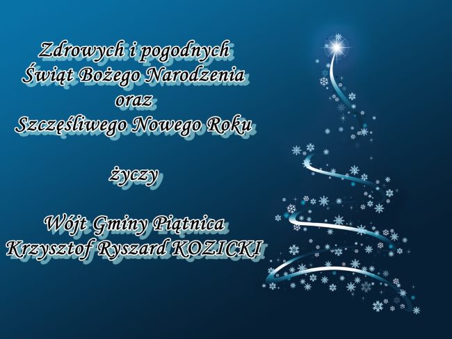 Życzenia świąteczne od Wójta Gminy Piątnica