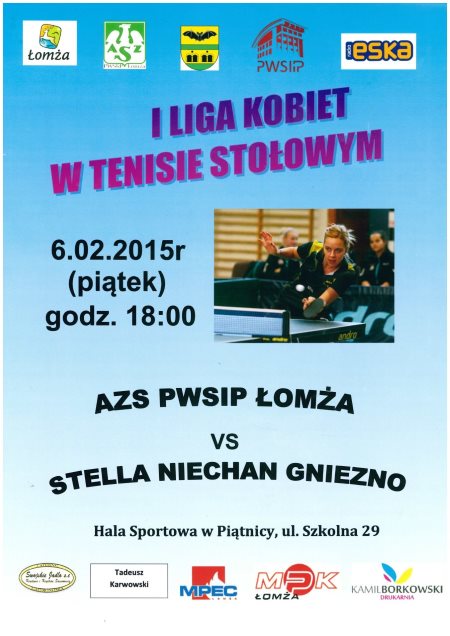 plakat mecz tenisa stołowego
