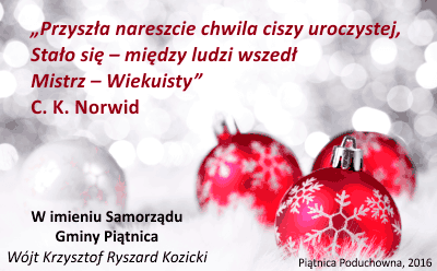 Życzenia Wójta Gminy Piątnica