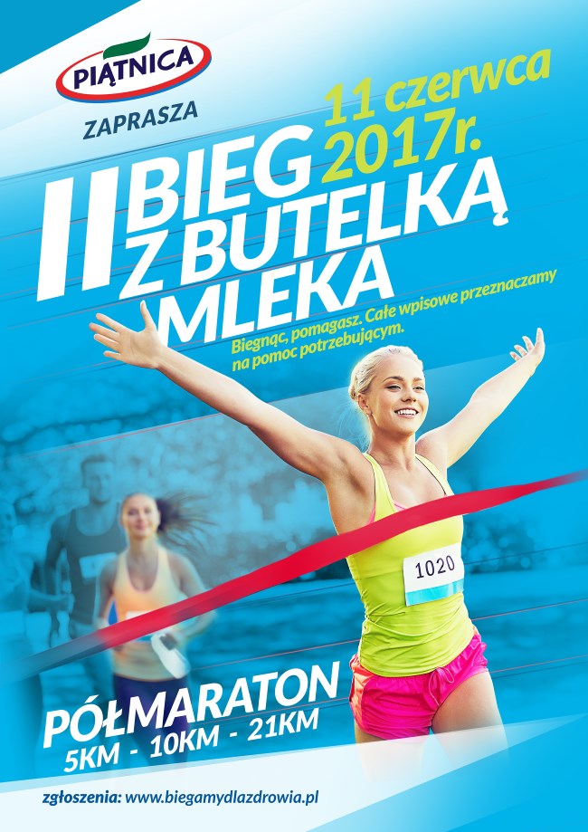 Półmaraton w Piątnicy Bieg z butelką mleka