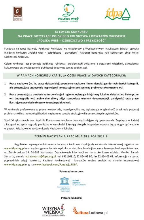 ogłoszenie konkursu Polska Wieś 2017