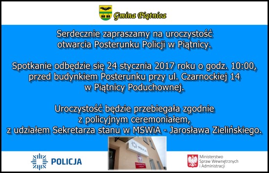 plakat otwarcie posterunku policji