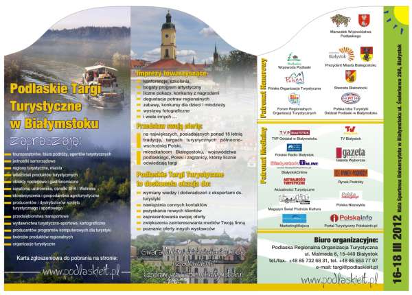 Ulotka informacyjna Targi Turystyczne 2012 rok