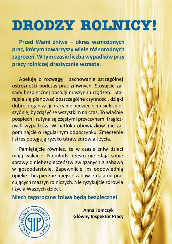 Apel Głównego Inspektora Pracy