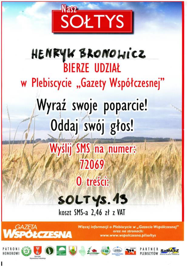 Plakat konkursowy - Henryk Bronowicz