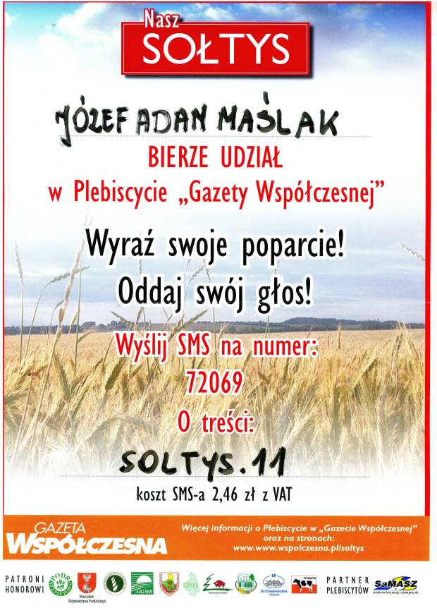 Plakat konkursowy - Józef Adam Maślak