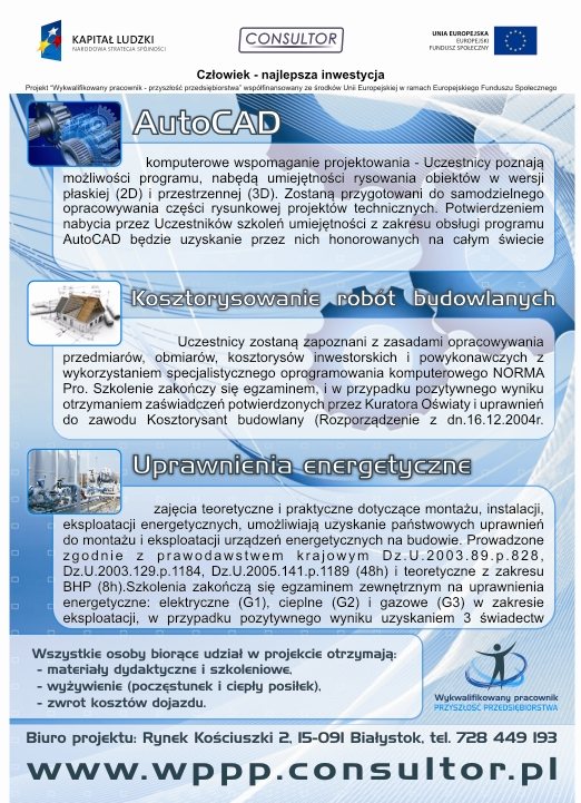 Plakat informujący o szkoleniach - strona 2