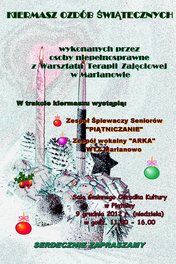 kiermasz ozdób świątecznych w wtz marianowo